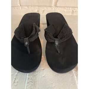 Reef Women's Black Y2K Platform Wedge Flip Flop Sandal Size 9